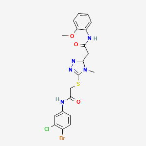 molecular formula C20H19BrClN5O3S B4713517 2-[5-({2-[(4-bromo-3-chlorophenyl)amino]-2-oxoethyl}thio)-4-methyl-4H-1,2,4-triazol-3-yl]-N-(2-methoxyphenyl)acetamide 