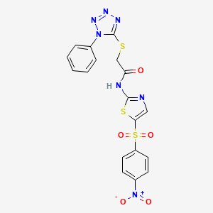 N-{5-[(4-nitrophenyl)sulfonyl]-1,3-thiazol-2-yl}-2-[(1-phenyl-1H-tetrazol-5-yl)thio]acetamide