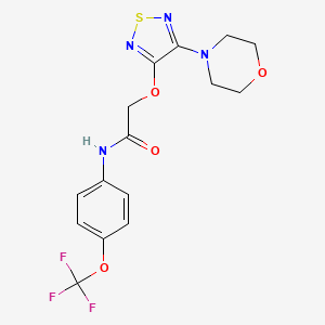 molecular formula C15H15F3N4O4S B4713553 2-[(4-morpholin-4-yl-1,2,5-thiadiazol-3-yl)oxy]-N-[4-(trifluoromethoxy)phenyl]acetamide 