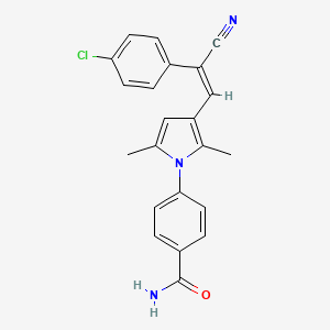 molecular formula C22H18ClN3O B4713593 4-{3-[2-(4-chlorophenyl)-2-cyanovinyl]-2,5-dimethyl-1H-pyrrol-1-yl}benzamide 