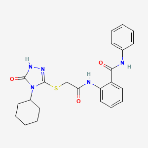 2-({[(4-cyclohexyl-5-oxo-4,5-dihydro-1H-1,2,4-triazol-3-yl)thio]acetyl}amino)-N-phenylbenzamide