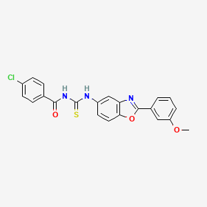 4-chloro-N-({[2-(3-methoxyphenyl)-1,3-benzoxazol-5-yl]amino}carbonothioyl)benzamide