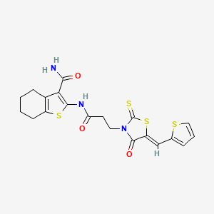 2-({3-[4-oxo-5-(2-thienylmethylene)-2-thioxo-1,3-thiazolidin-3-yl]propanoyl}amino)-4,5,6,7-tetrahydro-1-benzothiophene-3-carboxamide