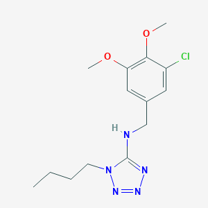 molecular formula C14H20ClN5O2 B471372 1-butyl-N-(3-chloro-4,5-dimethoxybenzyl)-1H-tetrazol-5-amine CAS No. 728000-36-0