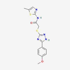 molecular formula C15H15N5O2S2 B4713730 2-{[5-(4-methoxyphenyl)-4H-1,2,4-triazol-3-yl]thio}-N-(5-methyl-1,3-thiazol-2-yl)acetamide 