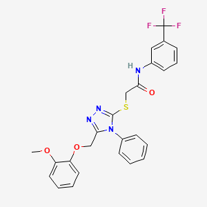 2-({5-[(2-methoxyphenoxy)methyl]-4-phenyl-4H-1,2,4-triazol-3-yl}thio)-N-[3-(trifluoromethyl)phenyl]acetamide