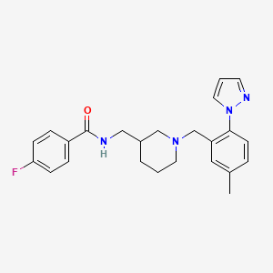 4-fluoro-N-({1-[5-methyl-2-(1H-pyrazol-1-yl)benzyl]-3-piperidinyl}methyl)benzamide