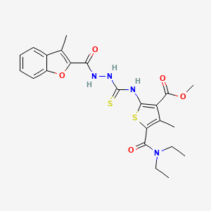 methyl 5-[(diethylamino)carbonyl]-4-methyl-2-[({2-[(3-methyl-1-benzofuran-2-yl)carbonyl]hydrazino}carbonothioyl)amino]-3-thiophenecarboxylate