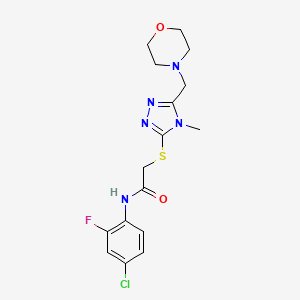 molecular formula C16H19ClFN5O2S B4713795 N-(4-chloro-2-fluorophenyl)-2-{[4-methyl-5-(4-morpholinylmethyl)-4H-1,2,4-triazol-3-yl]thio}acetamide 