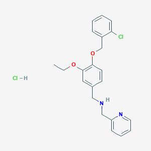 molecular formula C22H24Cl2N2O2 B4713802 {4-[(2-chlorobenzyl)oxy]-3-ethoxybenzyl}(2-pyridinylmethyl)amine hydrochloride 