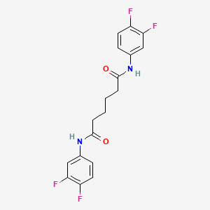 molecular formula C18H16F4N2O2 B4713806 N,N'-bis(3,4-difluorophenyl)hexanediamide 