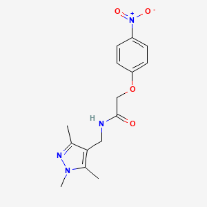 molecular formula C15H18N4O4 B4713824 2-(4-nitrophenoxy)-N-[(1,3,5-trimethyl-1H-pyrazol-4-yl)methyl]acetamide 