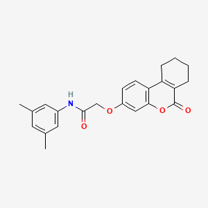 molecular formula C23H23NO4 B4713834 N-(3,5-dimethylphenyl)-2-[(6-oxo-7,8,9,10-tetrahydro-6H-benzo[c]chromen-3-yl)oxy]acetamide 