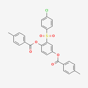 molecular formula C28H21ClO6S B4713860 2-[(4-chlorophenyl)sulfonyl]-1,4-phenylene bis(4-methylbenzoate) 