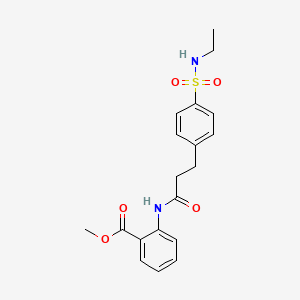 molecular formula C19H22N2O5S B4713876 methyl 2-[(3-{4-[(ethylamino)sulfonyl]phenyl}propanoyl)amino]benzoate 