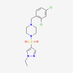 molecular formula C16H20Cl2N4O2S B4713878 1-(2,4-dichlorobenzyl)-4-[(1-ethyl-1H-pyrazol-4-yl)sulfonyl]piperazine 