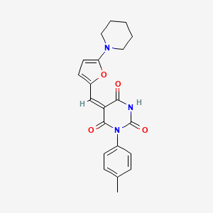 1-(4-methylphenyl)-5-{[5-(1-piperidinyl)-2-furyl]methylene}-2,4,6(1H,3H,5H)-pyrimidinetrione