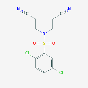 molecular formula C12H11Cl2N3O2S B4713893 2,5-dichloro-N,N-bis(2-cyanoethyl)benzenesulfonamide 