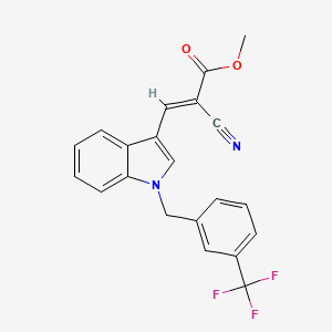 molecular formula C21H15F3N2O2 B4713951 methyl 2-cyano-3-{1-[3-(trifluoromethyl)benzyl]-1H-indol-3-yl}acrylate 