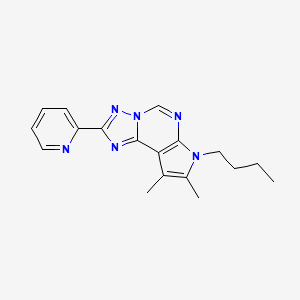 molecular formula C18H20N6 B4713954 7-butyl-8,9-dimethyl-2-(2-pyridinyl)-7H-pyrrolo[3,2-e][1,2,4]triazolo[1,5-c]pyrimidine 