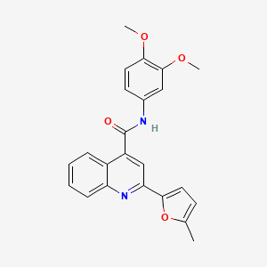 molecular formula C23H20N2O4 B4713996 N-(3,4-dimethoxyphenyl)-2-(5-methyl-2-furyl)-4-quinolinecarboxamide 