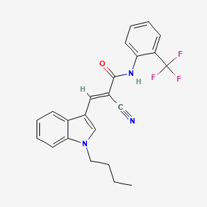 molecular formula C23H20F3N3O B4714044 3-(1-butyl-1H-indol-3-yl)-2-cyano-N-[2-(trifluoromethyl)phenyl]acrylamide 