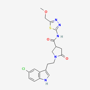 molecular formula C19H20ClN5O3S B4714063 1-[2-(5-chloro-1H-indol-3-yl)ethyl]-N-[5-(methoxymethyl)-1,3,4-thiadiazol-2-yl]-5-oxo-3-pyrrolidinecarboxamide 