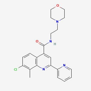 7-chloro-8-methyl-N-[2-(4-morpholinyl)ethyl]-2-(2-pyridinyl)-4-quinolinecarboxamide