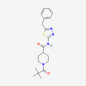 N-(5-benzyl-1,3,4-thiadiazol-2-yl)-1-(2,2-dimethylpropanoyl)-4-piperidinecarboxamide