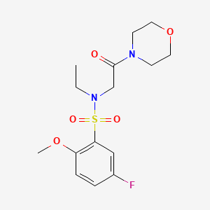 molecular formula C15H21FN2O5S B4714108 N-ethyl-5-fluoro-2-methoxy-N-[2-(4-morpholinyl)-2-oxoethyl]benzenesulfonamide 