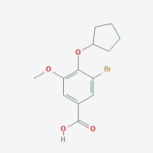 molecular formula C13H15BrO4 B471412 3-Bromo-4-(cyclopentyloxy)-5-methoxybenzoic acid CAS No. 713104-51-9