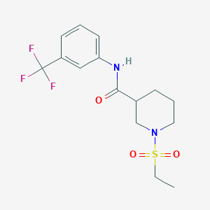 molecular formula C15H19F3N2O3S B4714126 1-(ethylsulfonyl)-N-[3-(trifluoromethyl)phenyl]-3-piperidinecarboxamide 