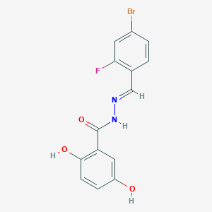 molecular formula C14H10BrFN2O3 B4714152 N'-(4-bromo-2-fluorobenzylidene)-2,5-dihydroxybenzohydrazide 