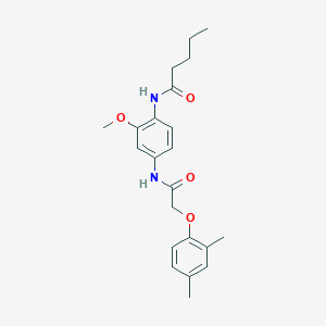 molecular formula C22H28N2O4 B4714162 N-(4-{[(2,4-dimethylphenoxy)acetyl]amino}-2-methoxyphenyl)pentanamide 