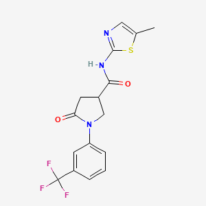 N-(5-methyl-1,3-thiazol-2-yl)-5-oxo-1-[3-(trifluoromethyl)phenyl]-3-pyrrolidinecarboxamide