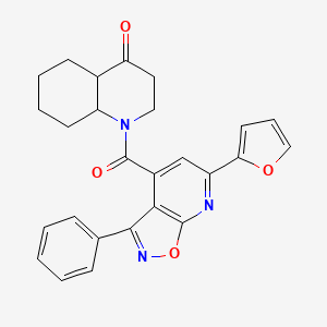 molecular formula C26H23N3O4 B4714171 1-{[6-(2-furyl)-3-phenylisoxazolo[5,4-b]pyridin-4-yl]carbonyl}octahydro-4(1H)-quinolinone 