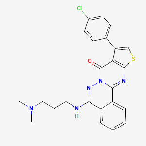 molecular formula C24H22ClN5OS B4714180 9-(4-chlorophenyl)-5-{[3-(dimethylamino)propyl]amino}-8H-thieno[2',3':4,5]pyrimido[2,1-a]phthalazin-8-one 