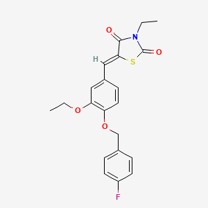 5-{3-ethoxy-4-[(4-fluorobenzyl)oxy]benzylidene}-3-ethyl-1,3-thiazolidine-2,4-dione