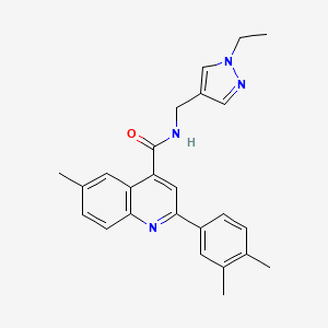 2-(3,4-dimethylphenyl)-N-[(1-ethyl-1H-pyrazol-4-yl)methyl]-6-methyl-4-quinolinecarboxamide