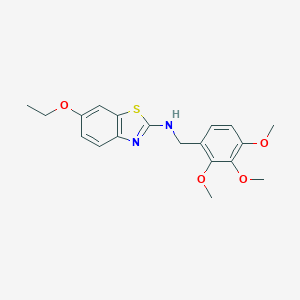 molecular formula C19H22N2O4S B471423 6-ethoxy-N-(2,3,4-trimethoxybenzyl)-1,3-benzothiazol-2-amine CAS No. 723754-26-5