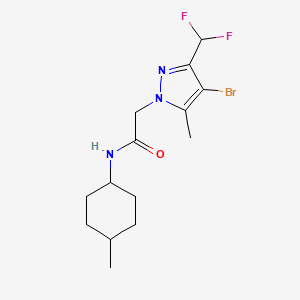 molecular formula C14H20BrF2N3O B4714239 2-[4-bromo-3-(difluoromethyl)-5-methyl-1H-pyrazol-1-yl]-N-(4-methylcyclohexyl)acetamide 