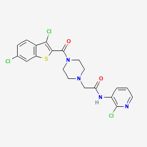 molecular formula C20H17Cl3N4O2S B4714249 N-(2-chloro-3-pyridinyl)-2-{4-[(3,6-dichloro-1-benzothien-2-yl)carbonyl]-1-piperazinyl}acetamide 