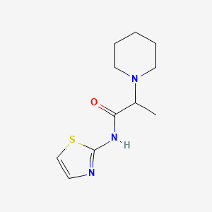 molecular formula C11H17N3OS B4714280 2-(1-piperidinyl)-N-1,3-thiazol-2-ylpropanamide 