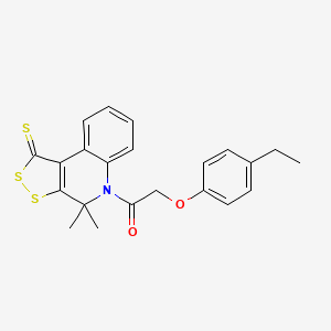 molecular formula C22H21NO2S3 B4714330 5-[(4-ethylphenoxy)acetyl]-4,4-dimethyl-4,5-dihydro-1H-[1,2]dithiolo[3,4-c]quinoline-1-thione 