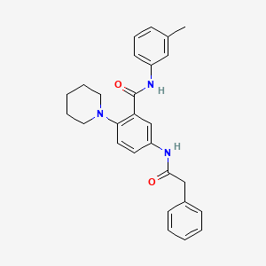 molecular formula C27H29N3O2 B4714343 N-(3-methylphenyl)-5-[(phenylacetyl)amino]-2-(1-piperidinyl)benzamide 