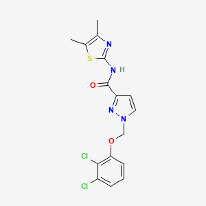 molecular formula C16H14Cl2N4O2S B4714386 1-[(2,3-dichlorophenoxy)methyl]-N-(4,5-dimethyl-1,3-thiazol-2-yl)-1H-pyrazole-3-carboxamide 