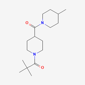 molecular formula C17H30N2O2 B4714390 1-(2,2-dimethylpropanoyl)-4-[(4-methyl-1-piperidinyl)carbonyl]piperidine 