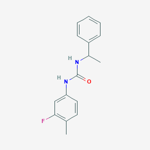 molecular formula C16H17FN2O B4714391 N-(3-fluoro-4-methylphenyl)-N'-(1-phenylethyl)urea 