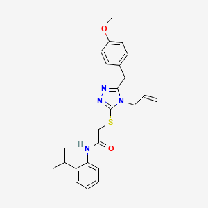 molecular formula C24H28N4O2S B4714396 2-{[4-allyl-5-(4-methoxybenzyl)-4H-1,2,4-triazol-3-yl]thio}-N-(2-isopropylphenyl)acetamide 