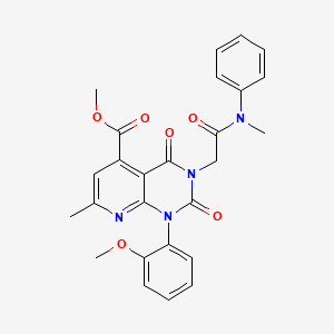 molecular formula C26H24N4O6 B4714399 methyl 1-(2-methoxyphenyl)-7-methyl-3-{2-[methyl(phenyl)amino]-2-oxoethyl}-2,4-dioxo-1,2,3,4-tetrahydropyrido[2,3-d]pyrimidine-5-carboxylate 